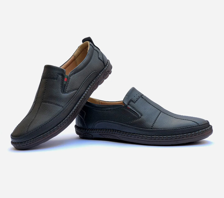 clarks comfortable shoes black leather BL04