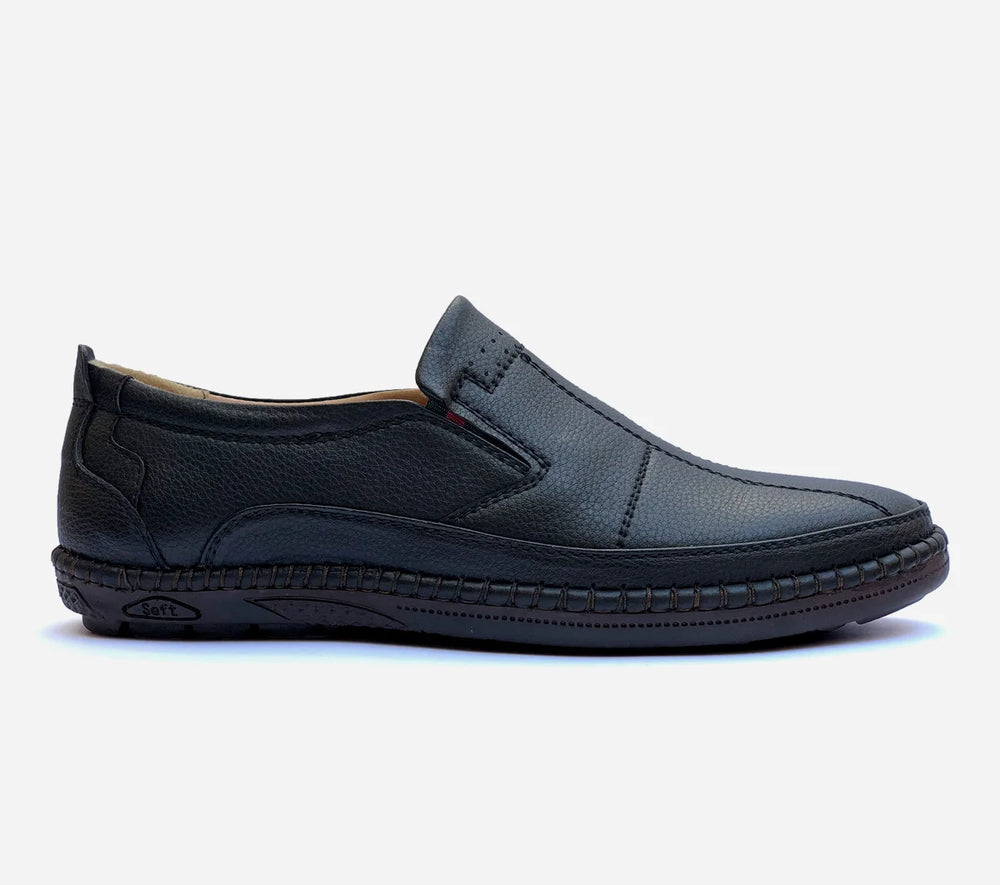 clarks comfortable shoes black leather BL04