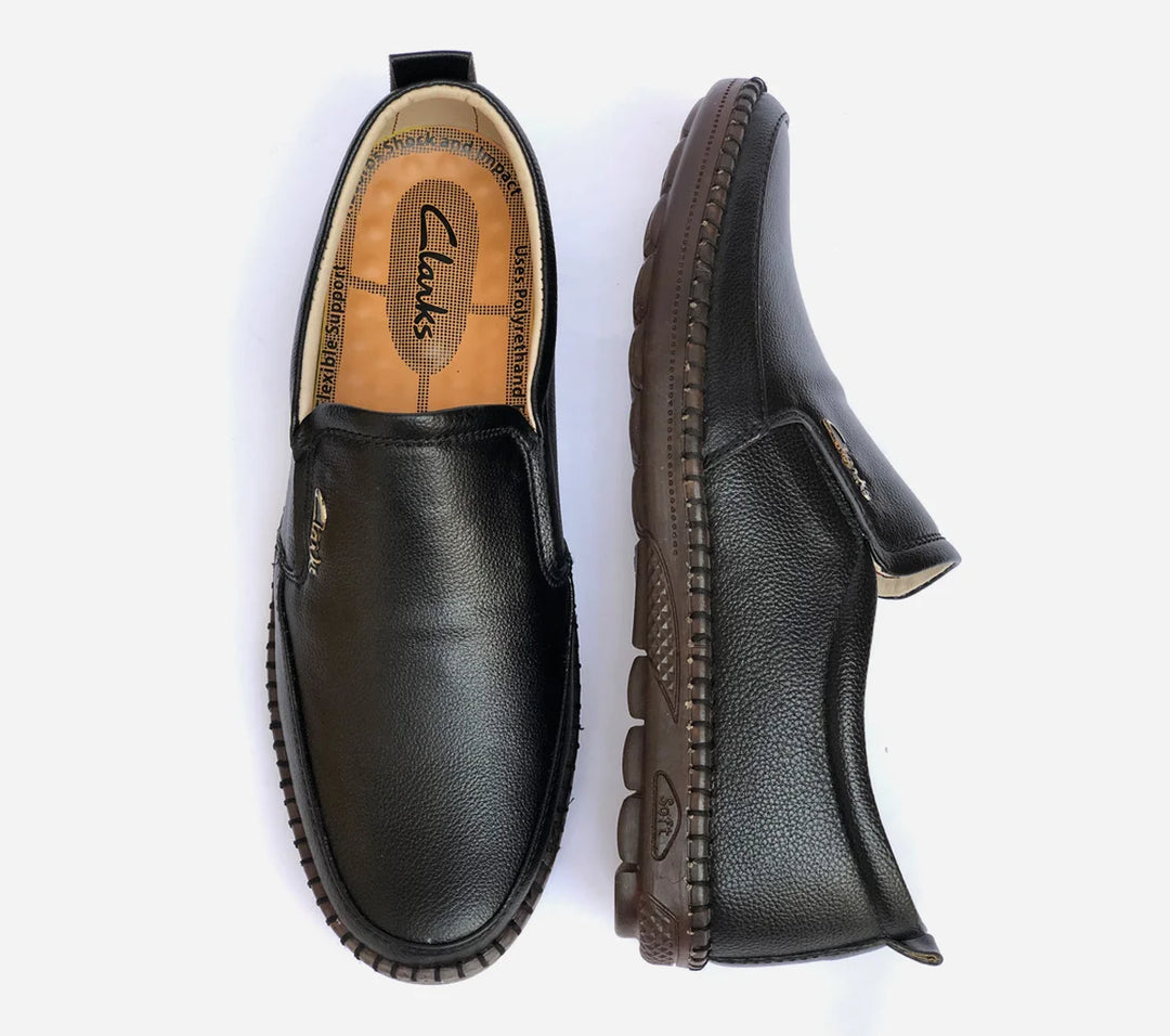 clarks shoes black leather BL105