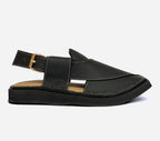 peshawari Kaptan leather sandal black color KPBL102
