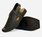 peshawari Kaptan leather sandal black color KPBL104