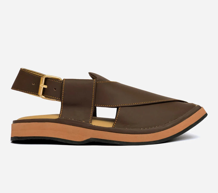 peshawari Kaptan leather sandal brown color KPBR102