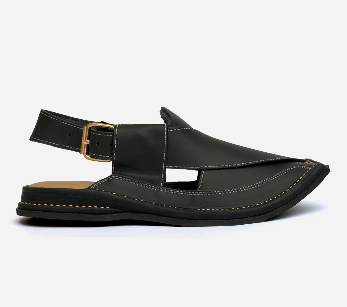 peshawari Zalmi leather sandal black color ZLBL102