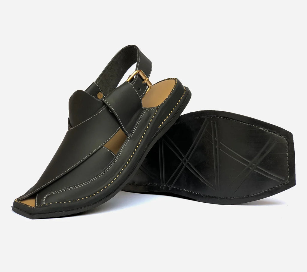 peshawari Zalmi leather sandal black color ZLBL104