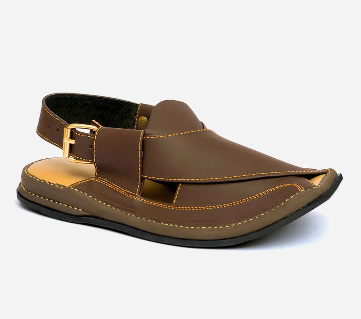 peshawari Zalmi leather sandal brown color KPBR101