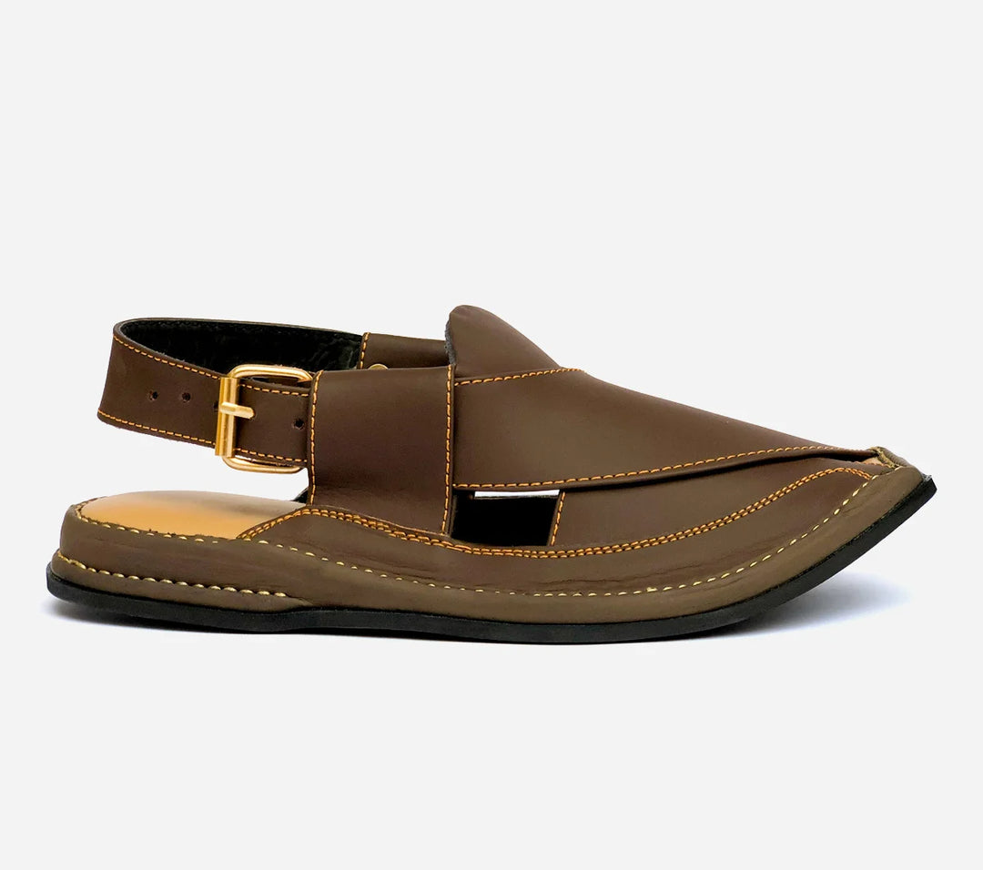 peshawari Zalmi leather sandal brown color KPBR102