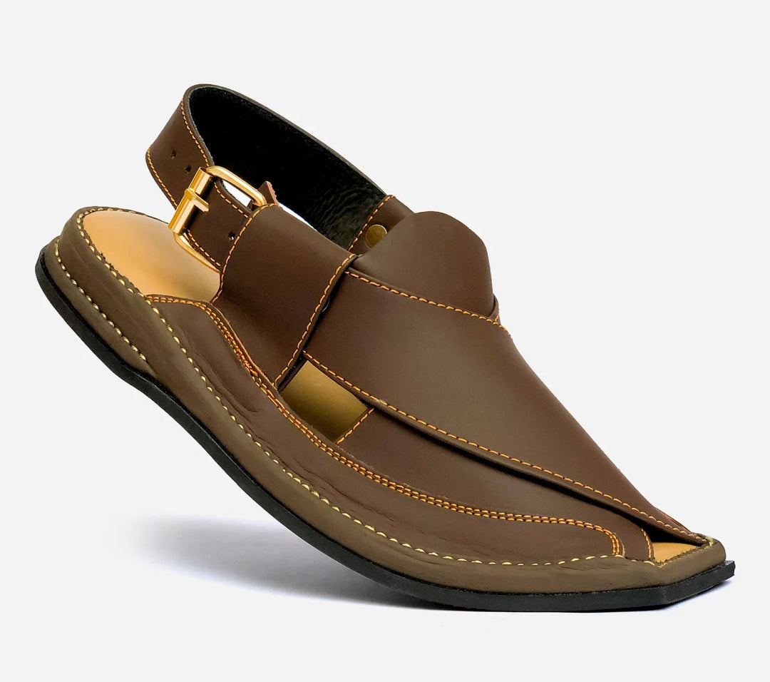 peshawari Zalmi leather sandal brown color KPBR103